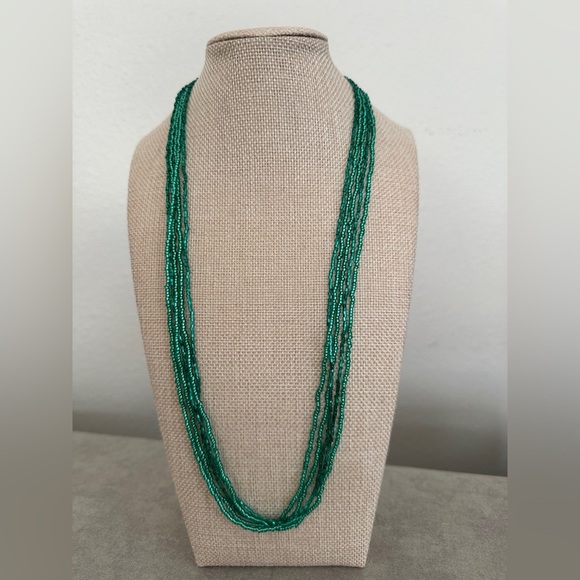 Green 5 Strand 24” Potay necklace - Picture 1 of 9